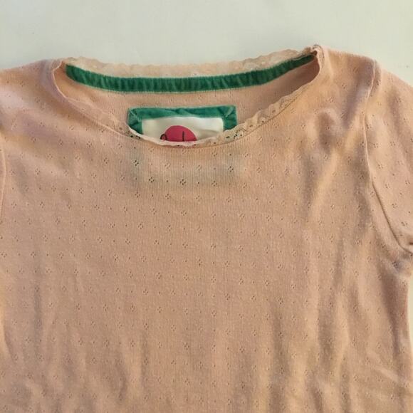 Mini Boden pale pink pointelle top - Picture 3 of 5